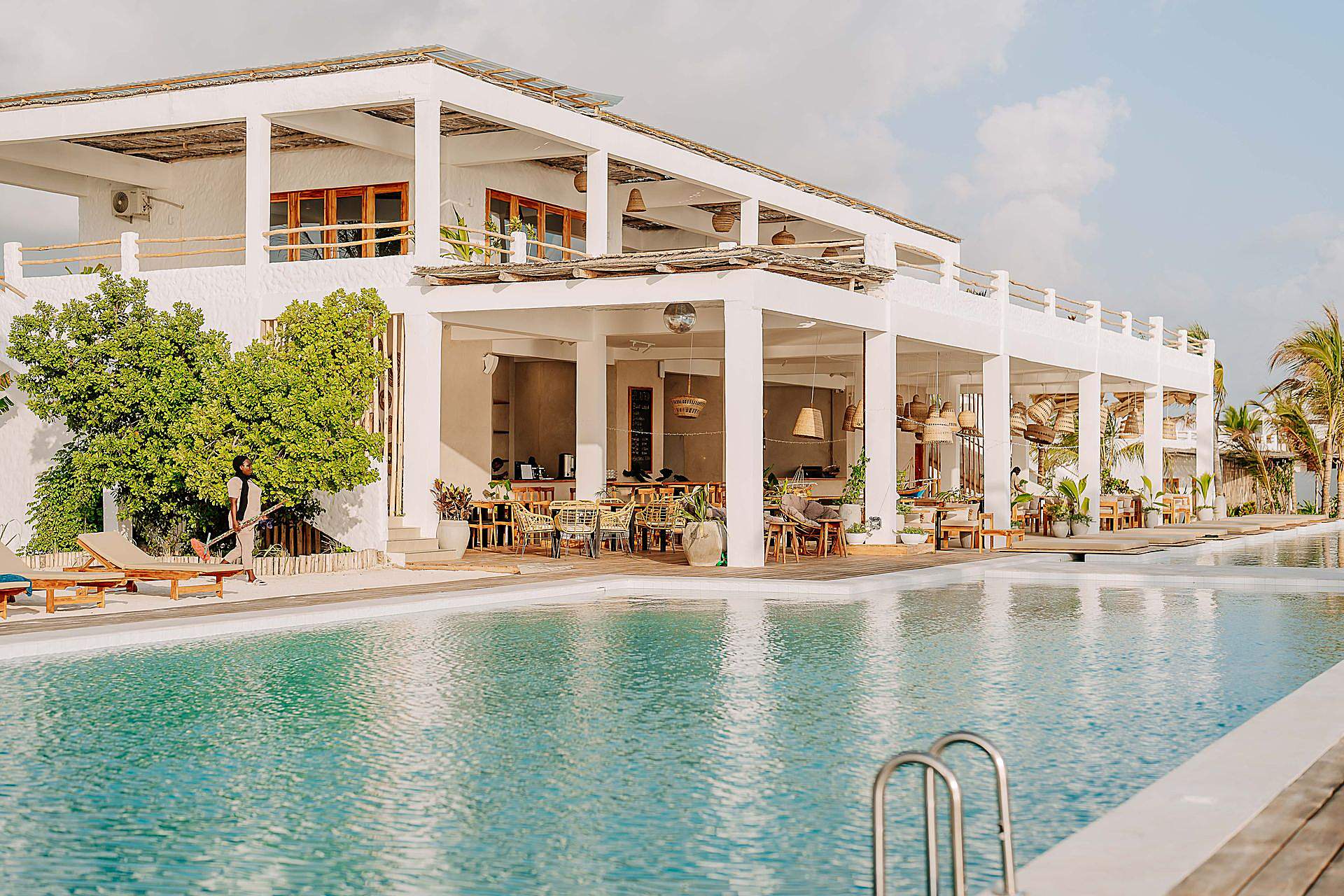 Turquoise sea and white sand in front of Marea Boutique Hotel, Jambiani