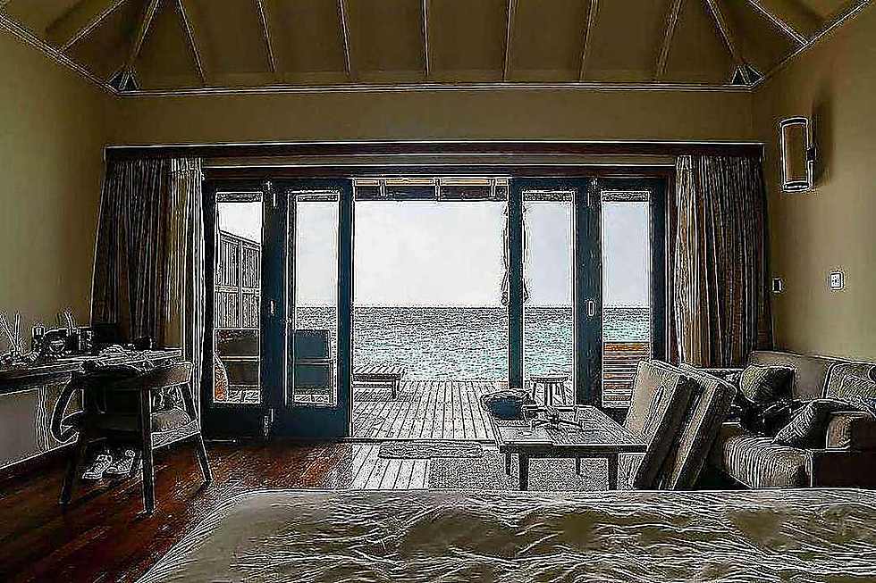 Sea view room facing the turquoise water at Jambiani